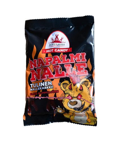 Spicy Chili Gummy Bear Sweets NapalmiNalle Fruit Flavour - Gluten free, Lactose free, Vegan - Spiciness: 4/10 - Size: 125g by Poppamies
