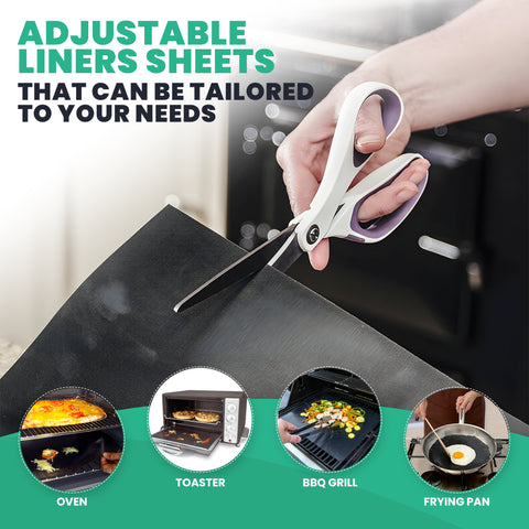 Lukata Oven & Air Fryer Liner Bundle – 3 Reusable Oven Liners + 100 Air Fryer Paper Liners
