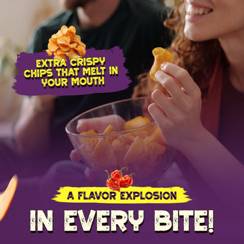 Snacks Smoky Inferno Potato Chips potato chips with habanero chili flavour - Gluten-Free, Vegan - 4/5 Spiciness -150g