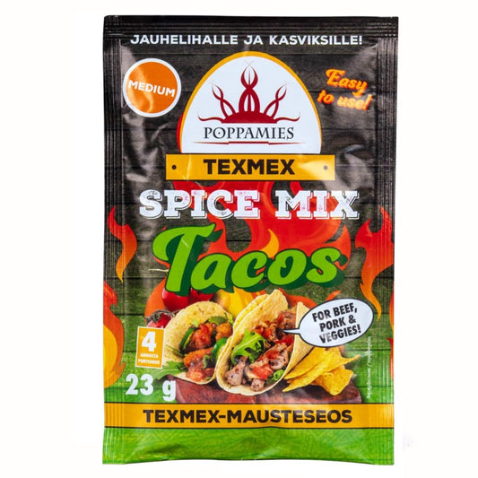 Texmex Tacos Spice Mix - Vegan, Gluten Free, Lactose Free - Spiciness: Medium - 23g