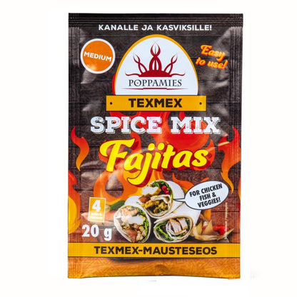 Texmex Fajitas Spice Mix - Vegan, Gluten Free, Lactose Free - Spiciness: Medium - 20g