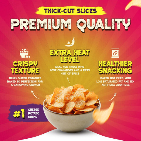 Snacks Smoky Inferno Potato Chips potato chips with habanero chili flavour - Gluten-Free, Vegan - 4/5 Spiciness -150g