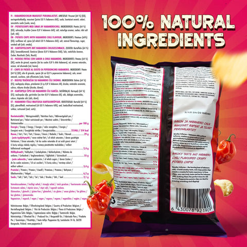 Snacks Smoky Inferno Potato Chips potato chips with habanero chili flavour - Gluten-Free, Vegan - 4/5 Spiciness -150g