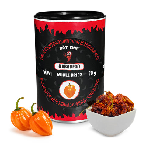 Habanero Whole Dried Chilli Peppers 10g – Hot Chillies from Ecuador – 350,000 SHU – Fruity and Floral Flavour – 100% Habanero