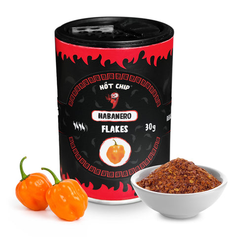 Habanero Chilli Flakes 30g – Up to 350,000 SHU - Extra Hot Dried Chilli with Fruity, Floral Flavour – For BBQ, Marinades, Sauces, Salsa, Dips and Cooking
