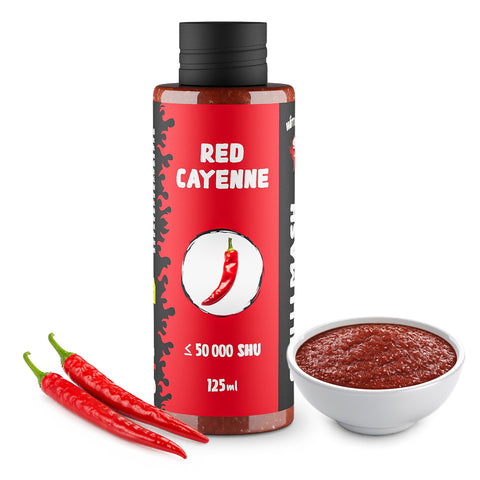 Cayenne Chilli Mash 125 ml – (Approx. 50,000 SHU) - Medium-Hot Base for Sauces, Marinades, Salsa, Dips and Everyday Cooking