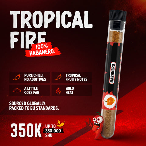 Habanero Chilli Powder 10g – Very Hot Pepper Seasoning, Up to 350,000 SHU – Fruity and Floral Flavour – Grown in Ecuador