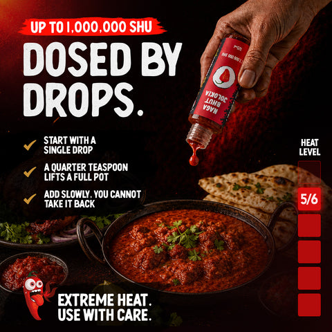 Naga Bhut Jolokia Chilli Mash 125 ml – (Approx. 1,000,000 SHU) - Extra-Hot Fruity Chilli Base for Sauces, Curries, Marinades and Chutneys