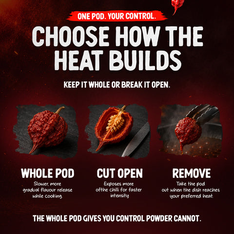 Trinidad Moruga Scorpion Whole Dried Chilli Peppers 10g – Extreme Heat up to 2,000,000 SHU – Fruity-Floral Flavour – 100% Chillies from Ecuador
