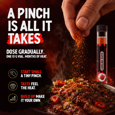 Carolina Reaper Chilli Powder 10g – Extremely Hot Chilli Pepper Powder, Up to 2.2 Million SHU – Fruity, Sweet and Smoky Flavour – Grown in Ecuador