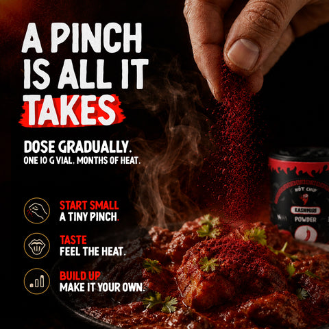 Kashmiri Chilli Powder 30g – Mild Heat, Up to 12,000 SHU – Sweet and Smoky Flavour with Deep Red Colour – Made in Spain
