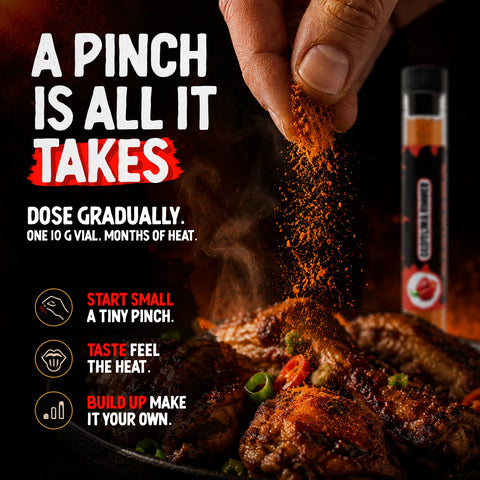 Scotch Bonnet Chilli Powder 10g – Very Hot Pepper Seasoning, Up to 350,000 SHU – Sweet and Fruity Flavour – Origin: Uganda