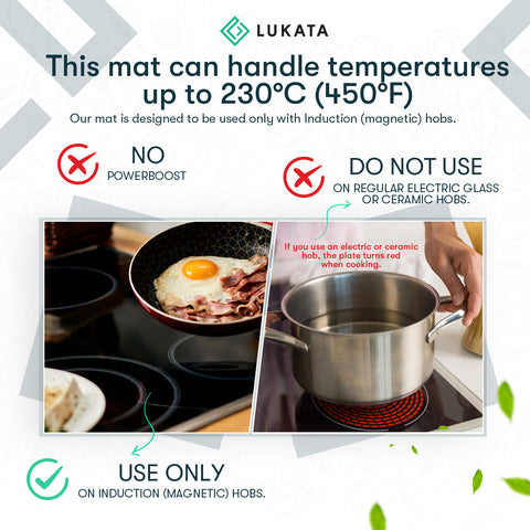 LUKATA Kitchen Essentials Bundle – 3 Reusable Oven Liners + Silicone Induction Hob Protector