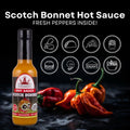 Scotch Bonnet hot sauce, vegan sauce, gluten free, lactose free
