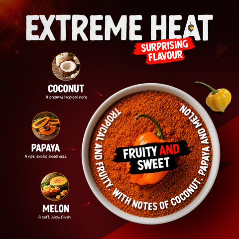 Habanero Chilli Powder 30g – Very Hot Pepper Seasoning, Up to 350,000 SHU – Fruity and Floral Flavour – Grown in Ecuador