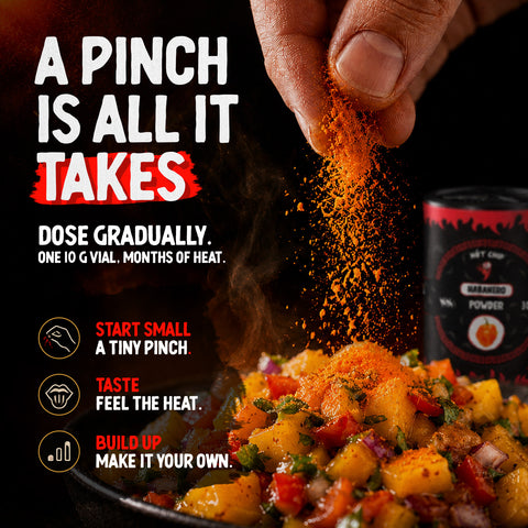 Habanero Chilli Powder 30g – Very Hot Pepper Seasoning, Up to 350,000 SHU – Fruity and Floral Flavour – Grown in Ecuador