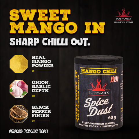 Poppamies Mango Chilli Spice Dust ingredient and flavour information