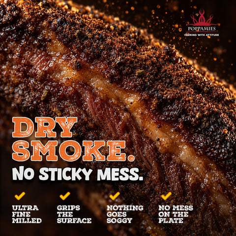 Poppamies Smoky Grill Spice Dust seasoning coating cooked food