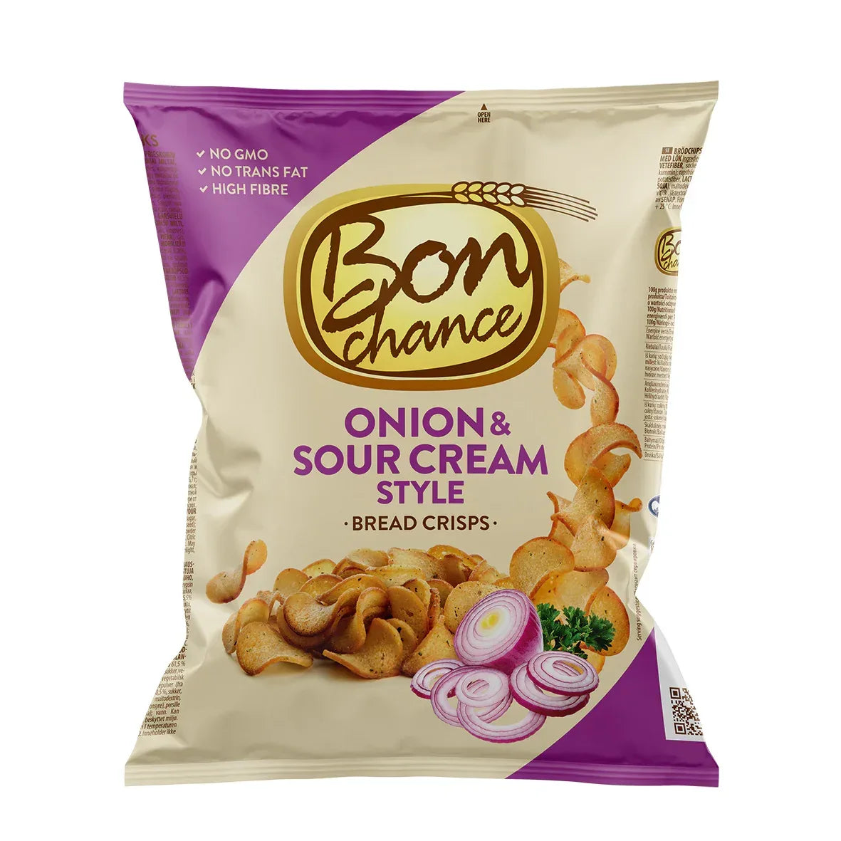 Bon chance With Sour Cream flavour and onion seasoning mix Bread Crisps - Snack for Sharing with Friends - 240g Pack - Lukata LTD
