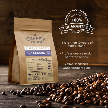 COFFEE CRUISE Nicaragua Ground Coffee 250g - Medium Roasting - Aroma Caramel and honey - For All Coffee Machines - 100% Arabica