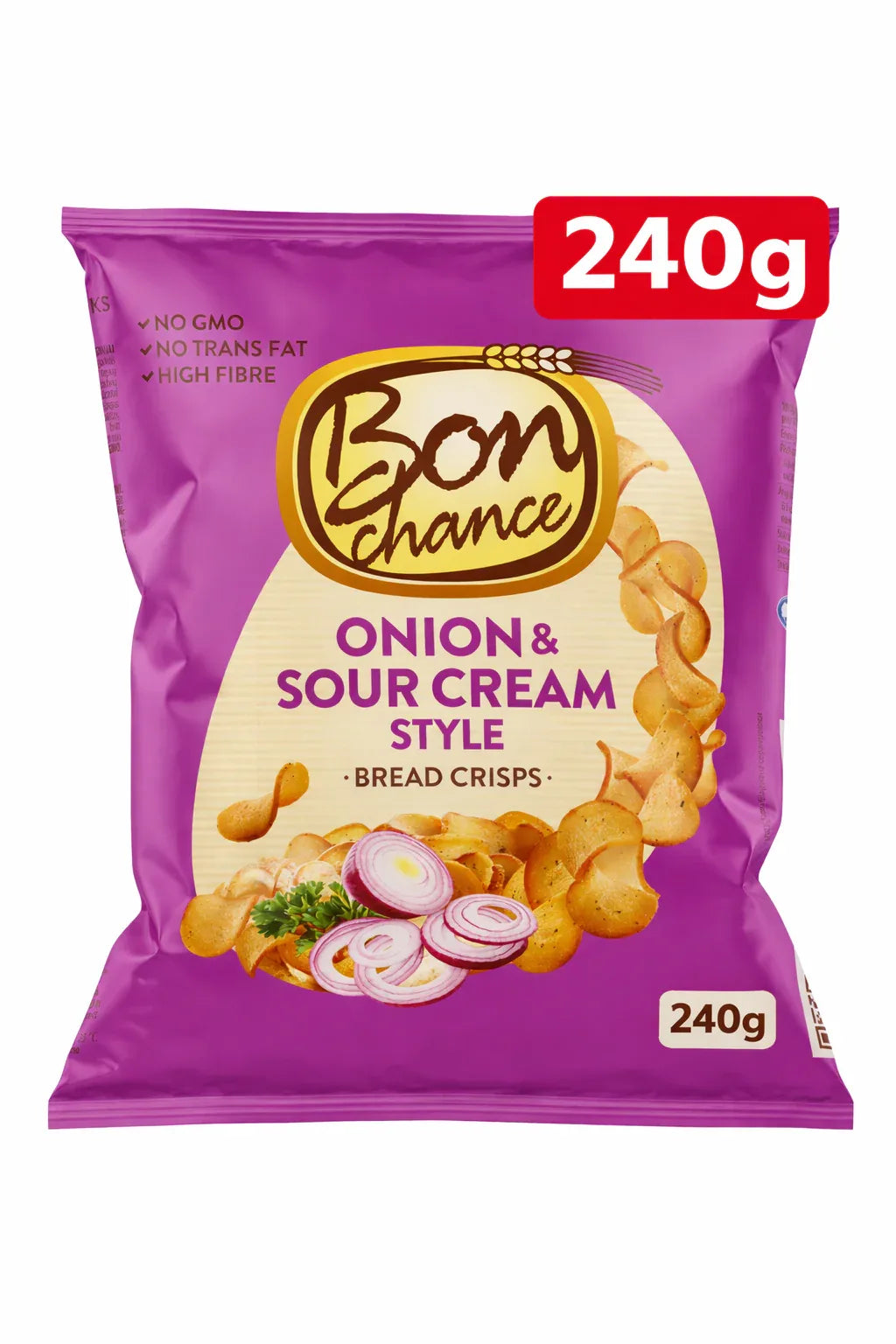 Bon chance With Sour Cream flavour and onion seasoning mix Bread Crisps - Snack for Sharing with Friends - 240g Pack - Lukata LTD