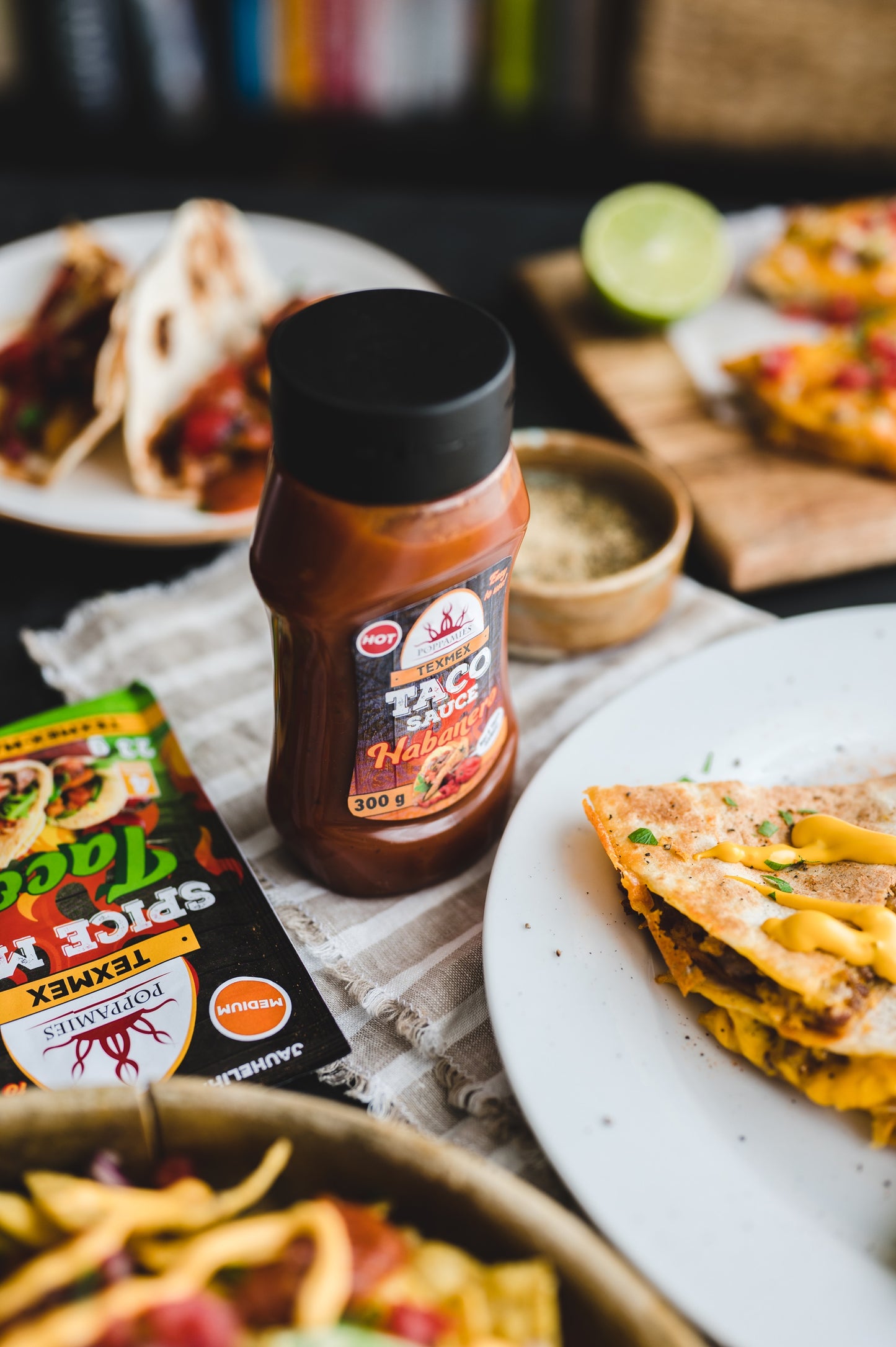 Texmex Taco Sauce Habanero - Vegan, Gluten Free, Lactose Free - Spiciness: Hot - 300g