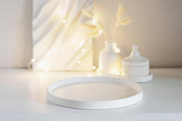 Large round gypsum tray for perfume, home fragrances, candles