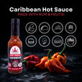 Caribbean hot sauce, vegan sauce, gluten free, lactose free