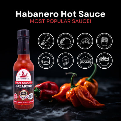 Poppamies Habanero Hot Sauce - Gluten-free, Lactose free, Vegan - Spiciness: 5/10 - 150ml