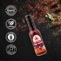 Fire demon hot sauce, vegan, gluten free, lactose free