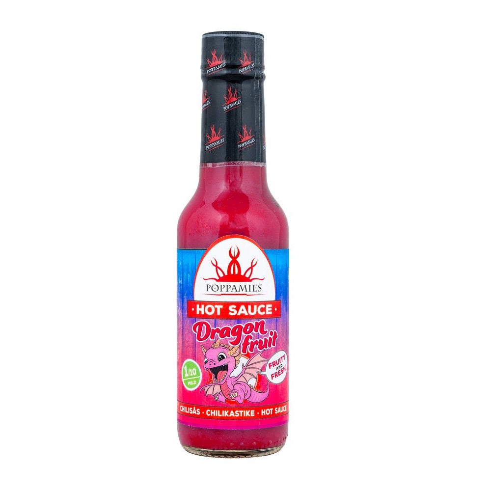 Poppamies Dragon Fruit Hot Sauce – Mild & Fruity Chili Sauce - Spiciness: 1/10 - 150ml