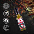 Aged Jalapeno hot sauce, vegan sauce, gluten free, lactose free