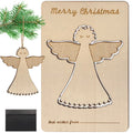 Lukata Premium Wooden Card with Pop-Out Angel & Envelope, Merry Christmas Card For Friends & Family, Hanging tree decorations, Linen Thread - Lukata LTD