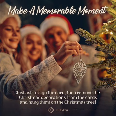 Premium Wooden Card Winter Drop Merry Christmas Card For Friends & Family Hanging tree decorations - Lukata LTD