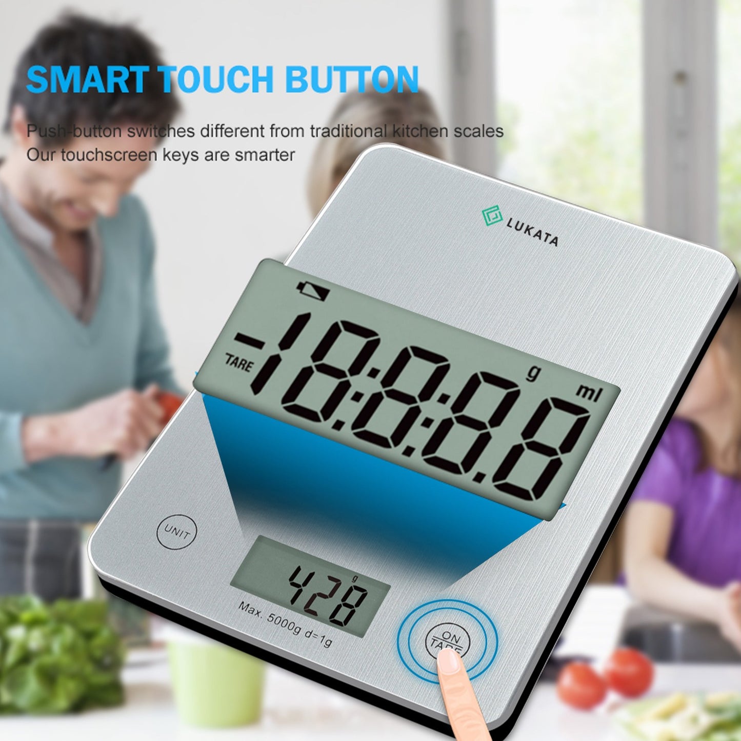 Kitchen Scale Multifunctional Food Cooking Baking Parcel Precision Tempered Glass Electronic Weighing Scale 