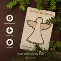 Lukata Premium Wooden Card with Pop-Out Angel & Envelope, Merry Christmas Card For Friends & Family, Hanging tree decorations, Linen Thread - Lukata LTD