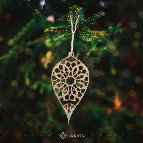Premium Wooden Card Winter Drop Merry Christmas Card For Friends & Family Hanging tree decorations - Lukata LTD