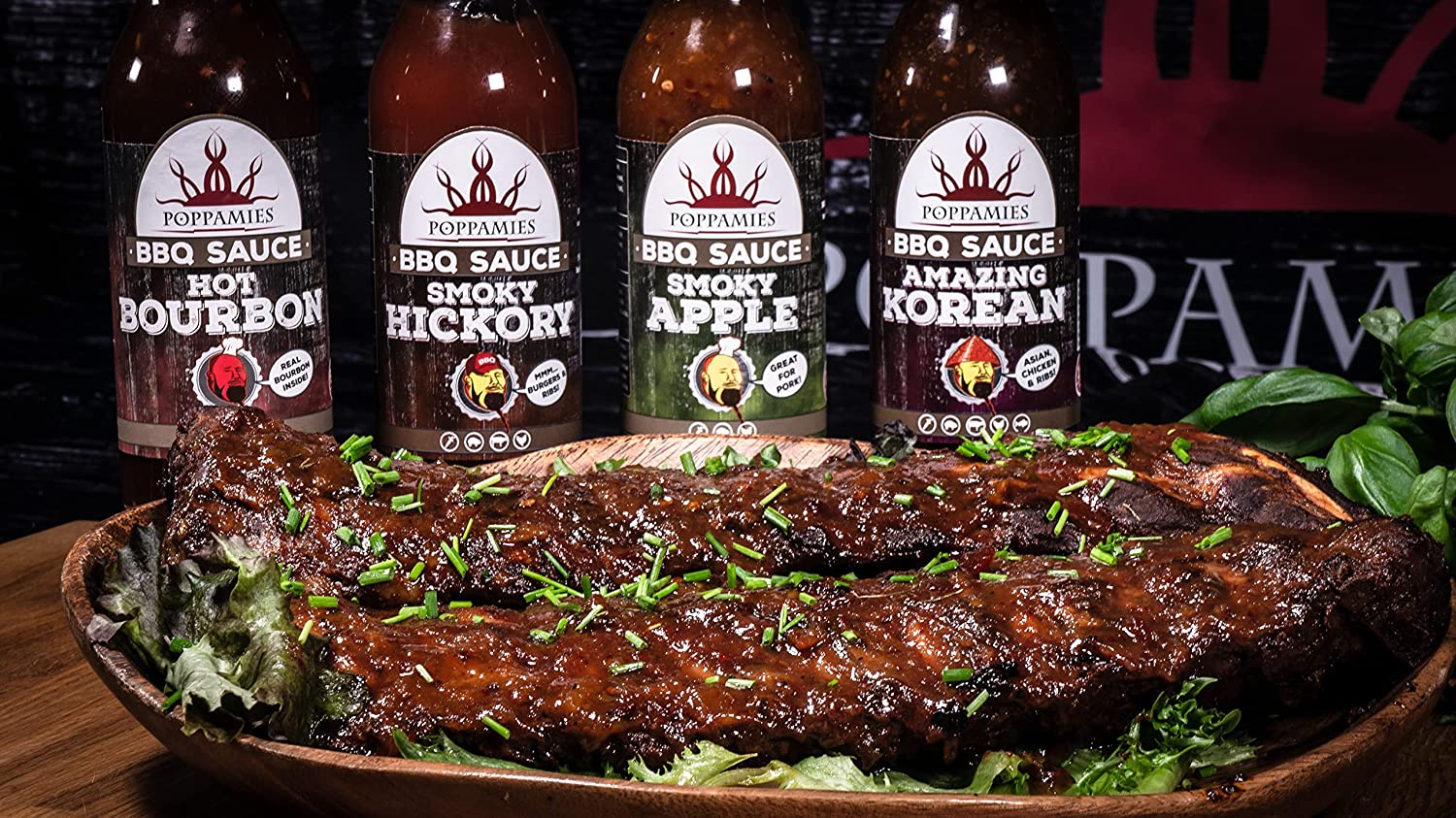 Poppamies BBQ Sauce Hot Bourbon - Well-suited for grilled food and burgers and for use as a dip and cooking sauce - Spiciness 6/10 - 410g - Lukata LTD