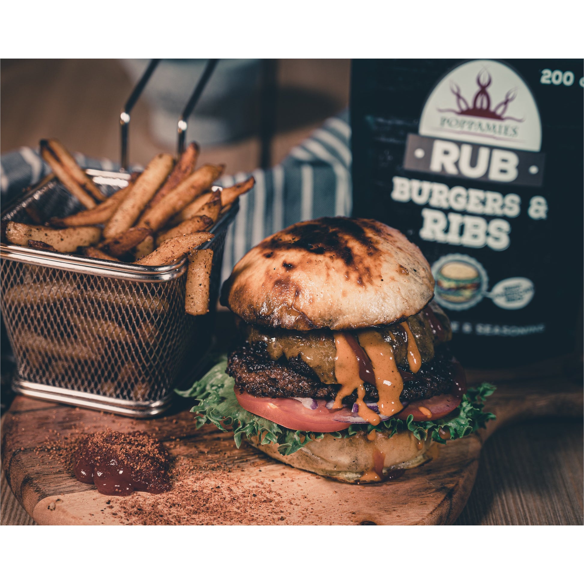 Poppamies Burgers & Ribs Rub, Dry Marinade and Seasoning for BBQ, Oven and Pan - Lukata LTD